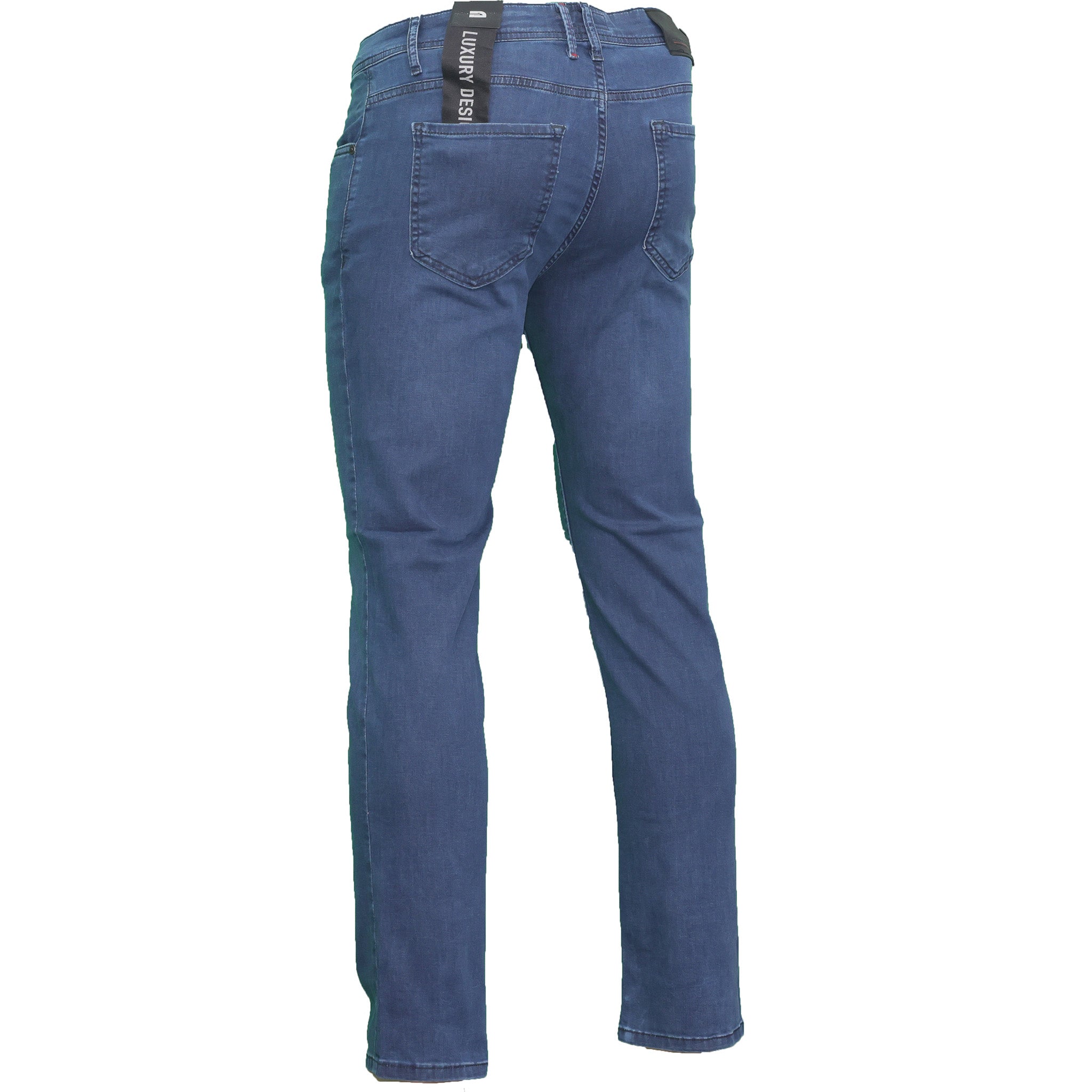 100% Katoen, Blauwe Heren Jeans, Trendy Slim Fit Broek met Stijlvol Design