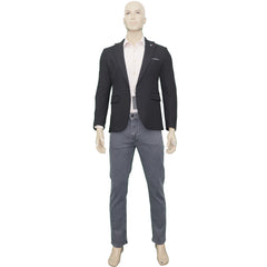 PAMIRASS Zwarte Heren Slim Fit Colbert met Patroon