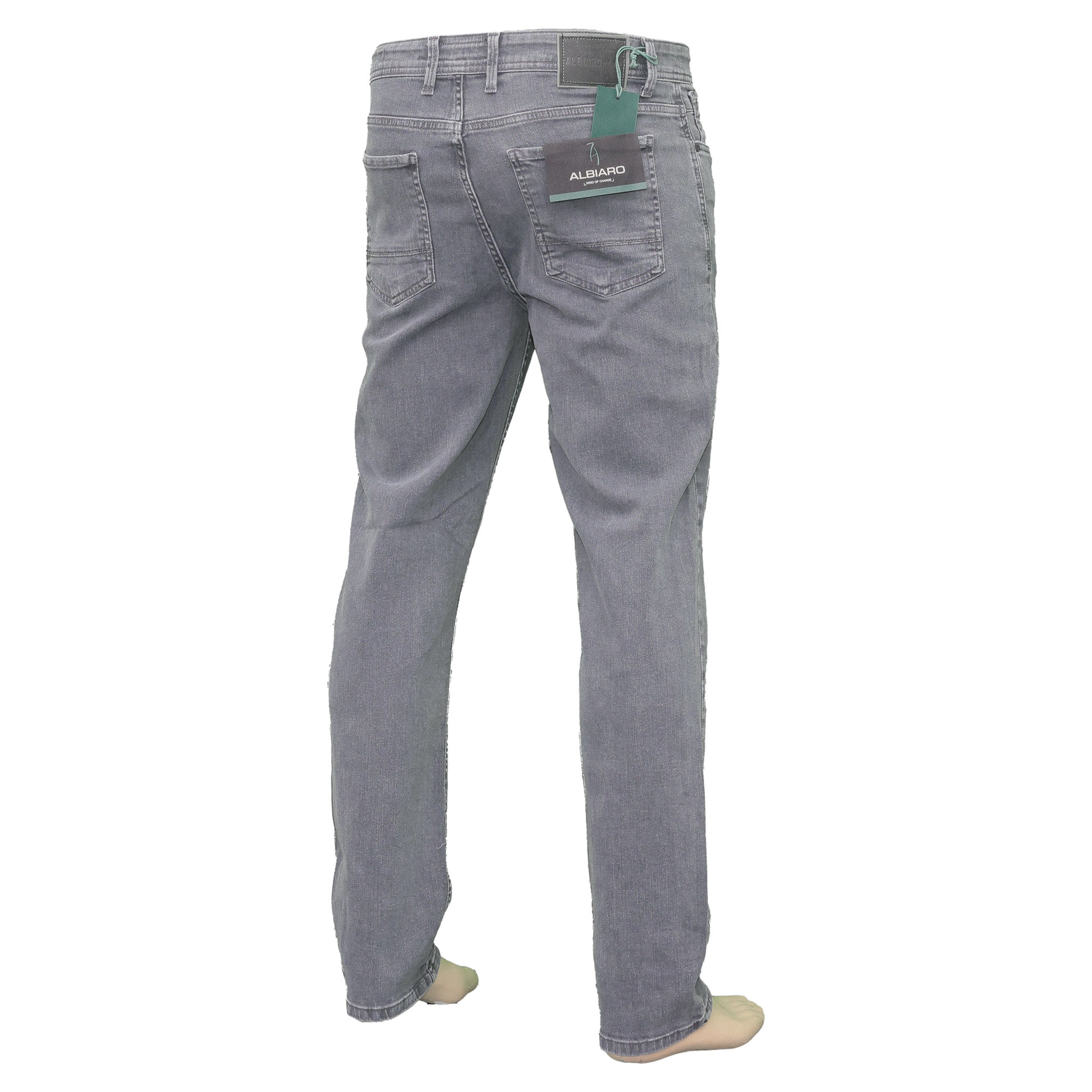 ALBIARO Lichtgrijs Slim Fit Jeans, 97% Katoen