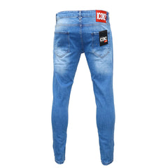 ICON  Heren Blauw Jeans met Stretch en Verfspatten Detail